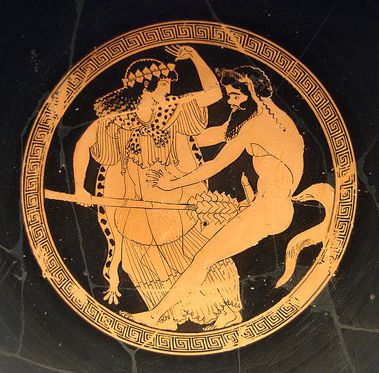 Dionysos Satyr Nymphe Phallus Thyros